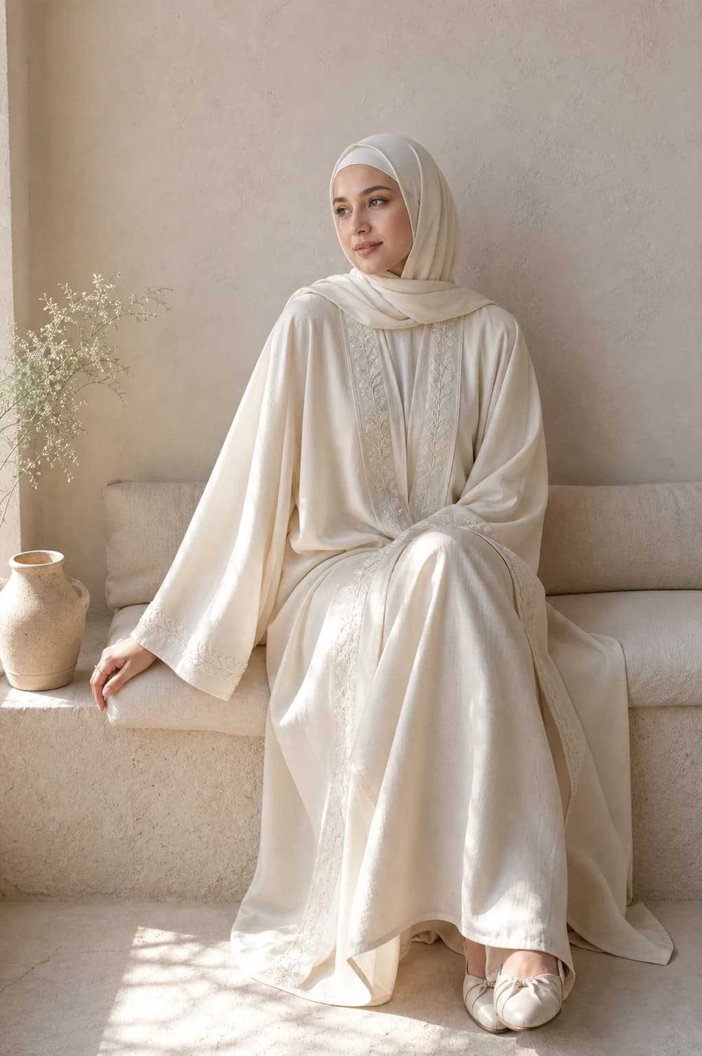 Zachte crème modest set